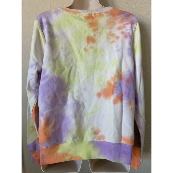 Wildfox Sherbet Wash BBJ Tie Dye Crew Neck Long Sleeve Sweatshirt Size M - Picture 2 of 3